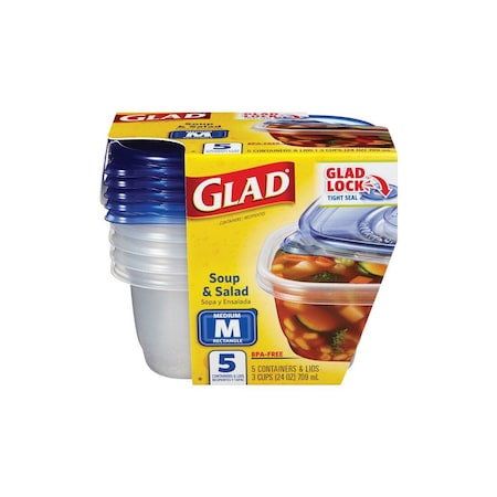 Glad Food Storage Container 24 oz Clear Clear 60796