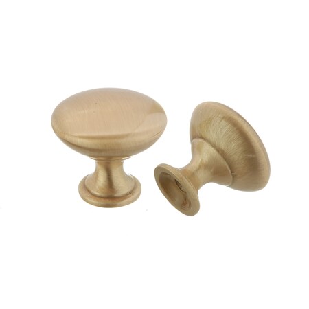 Pride Industrial 1-1/16in Diecast Mushroom Cabinet Knob Satin Brass Finish K910SB
