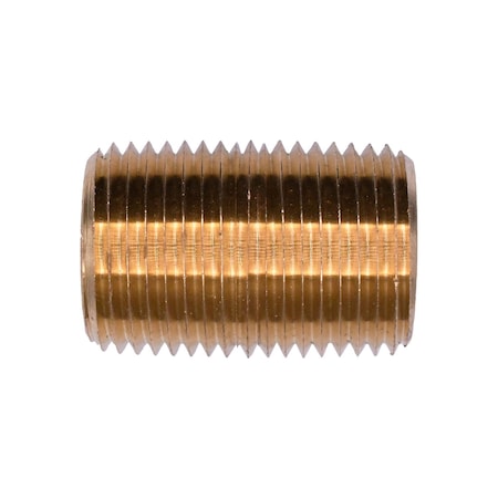 Auveco Brass Classose Nipple 1in Length 3/8in Thread, 5PK 307