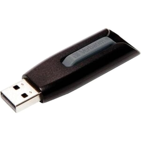 Verbatim USB Drive, Gray; Black 49172