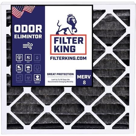 Filter King 16x30x1 Air Filter, MERV 8 CARBON, Standard Capacity, Actual Size: 15.5x29.5x0.75 FK16X30X1-CO-12