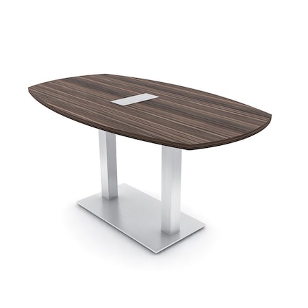 Skutchi Designs Arc Boat Conference Table, 36 in W, 60 in L, Brown HAR-ABOT-36x60-DOU-H3041-ESIL