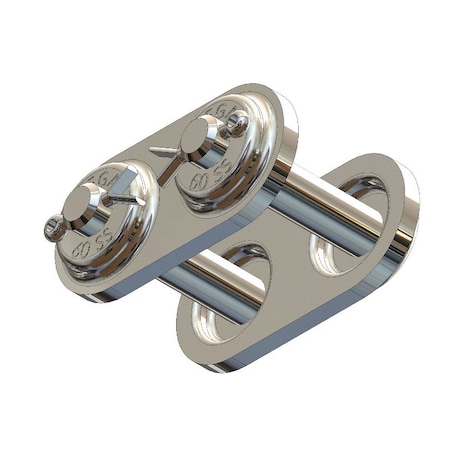 Senqcia Hi-Max Single Strand Cottd Connecting Link, 60SS-MEGA chain, .75P, .69 OAW, .234 Pin, 304SS 60SSMEGACL