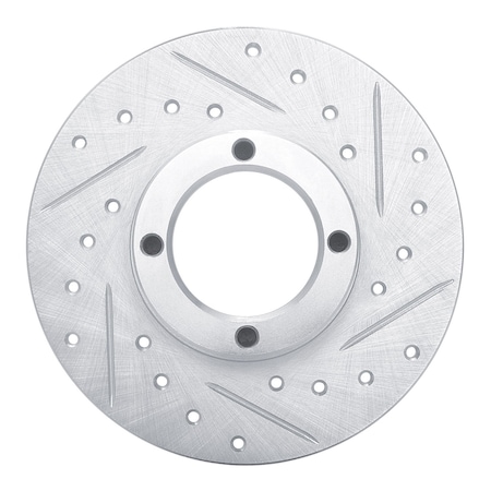 Dynamic Friction Co DFC Brake Rotor - Drilled and Slotted - Silver 631-64000R