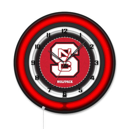 Holland Bar Stool North Carolina State University 19 Double Neon Wall Clock Clk19BK