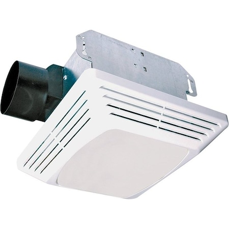 Air King Exhaust Fan with Light, 120 V, 44 W, Fluorescent/A19 Incandescent Lamp, 4 in Duct, Square Grill ASLC70