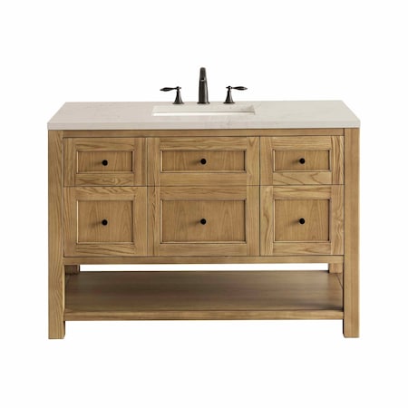 James Martin Vanities Breckenridge 48" Sgl Vanity, Light Natural Oak, w/3 CM Siberian Silestone Top w/FreePower WirelessCha 330-V48-LNO-FSFR