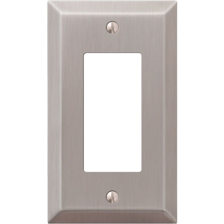 Amerelle 1-Gang Stamped Steel Rocker Decorator Wall Plate Brushed Nickel 163RBN