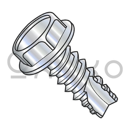Oxoxo 3/8-12X1 1/2 Unslotted Indented Hex Washer Thread Cutting Screw Type 25 Fully Threaded Zinc, 600PK 332071