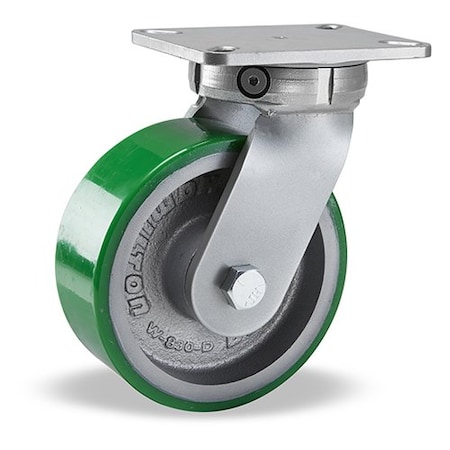 Hamilton Plate Caster, Kingpinless Swivel, Poly, 8 in, 2500 lb S-SEC-83DB