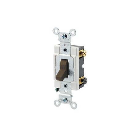 Leviton WallSwitch, 1hp, Toggle, 20A, Brown, PK10 1222-S