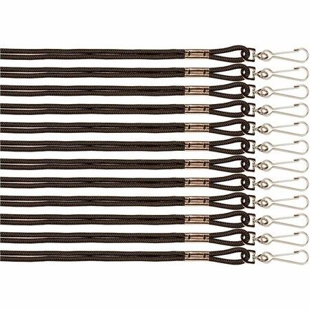 Champion Sports Heavy-duty Nylon Lanyard - 10" Length - Black - Nylon - 12 / Pack 126BLK