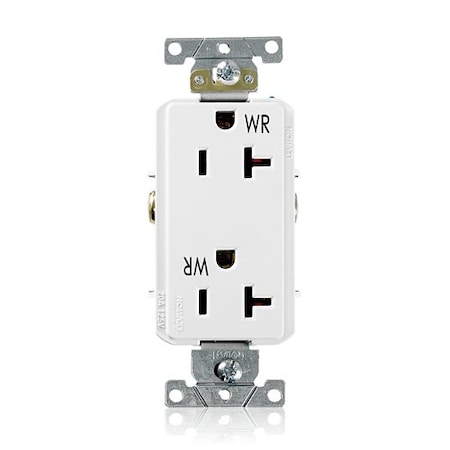 Leviton Receptacle Outlet, 20A, White, 125V WDR20-W