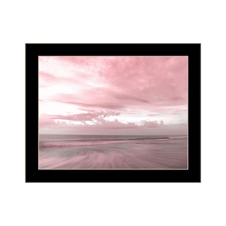 Homeroots Pink Beach Emotions Black Framed Print Wall Art 530025