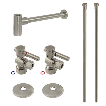 Kingston Brass Plumbing Sink Trim Kit with Bottle Trap, Brushed Nickel CC53308DLLKB40