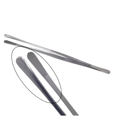 A2Z Scilab BBQ Tweezers, Wide Blunt Serrated Jaws, 12 Inch, Stainless Steel Tongs A2Z-ZR1058