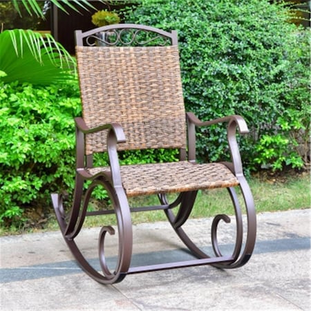 International Caravan Ibiza Resin Pandan Aluminum Rocking Chair, Espresso 4404-RKR-ESP