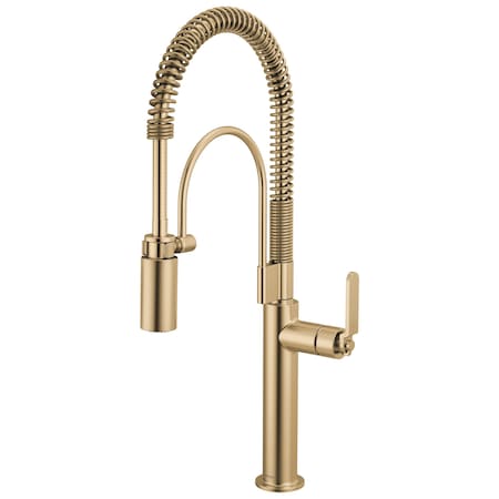 Brizo Litze Semi-Professional Kitchen Faucet, Industrial Handle Luxe Gold 63344LF-GL