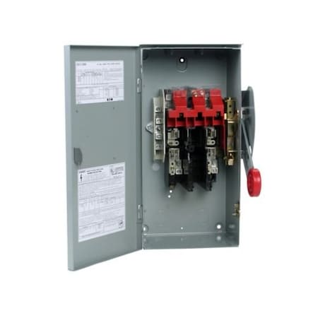 Eaton Safety Switch, Fusible, SPST, Single Phase, NEMA 3R, Outdoor, Steel DH221NRK
