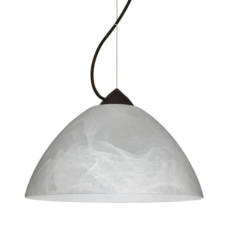 Besa Lighting Besa Tessa Pendant, Marble, Black Finish, 1x 9W LED 1KX-420152-LED-BK
