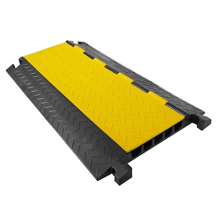 Pyle Cable Ramp, 2 in H, 31-1/2 in L, 17-1/2 in W, 5 Channel, Thermoplastic Rubber PCBLCO109