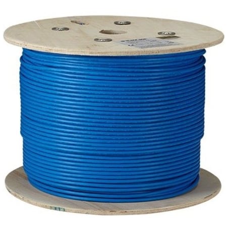 Black Box CAT6A 650-MHZ STRANDED ETHERNET BULK CABLE - SHIELDED S/FTP, CM PVC, POE, BLUE C6ABC50S-STR-BL-1000