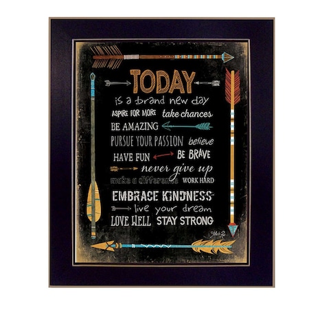 Homeroots Today is a Brand New Day 3 Black Framed Print Wall Art 405206