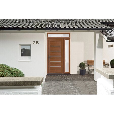 Vdomdoors Front Exterior Prehung Metal-Plastic Door, Manux 8415 Walnut, Side and Top Sidelite Transom, Office MANUX8415EXD-WLN-W36+16xH80+14-RH