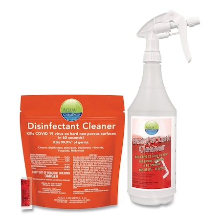 Diversey Disinfectant Cleaner, Marine Scent, 2.9 g Packets, 12 Packets/Bag with 1 qt Spray Bottle 9321111