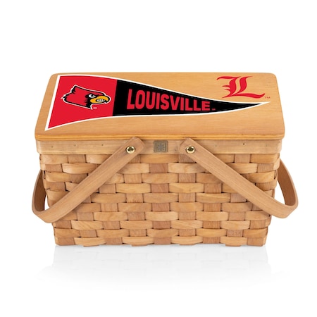 Picnic Time Family Of Brands NCAA Louisville Cardinals Poppy Personal Picnic Basket 124-00-299-304-0