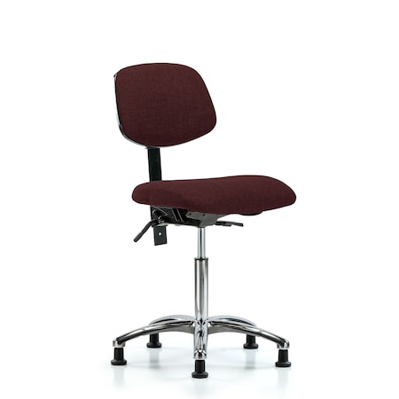 Blue Ridge Ergonomics Chair, Fabric, Med Bench, Chrome Glides, Bur, No Arms, 22" to 29" Height, Burgundy BR-FMBCH-CR-T0-A0-NF-RG-F41