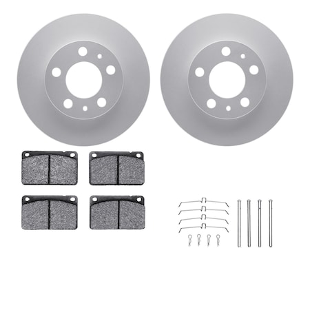Dynamic Friction Co DFC GEOSPEC Coated Rotors with 5000 Brake Pads - Ceramic and Hardware 4512-27058