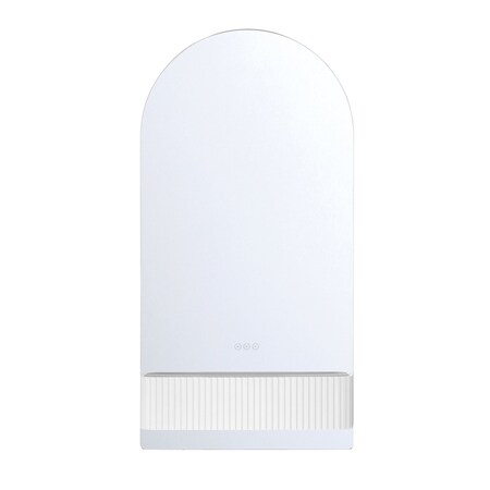 Euf Erabel, Mirror, 24"X48", Onyx White, White Resin, Arch 50820-023