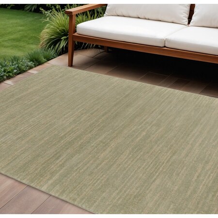 Homeroots 8' X 10' Green And Gold Abstract Indoor Outdoor Area Rug 573060