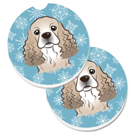 Carolines Treasures Snowflake Cocker Spaniel  Cup Holder Car Coaster, PK2 BB1650CARC