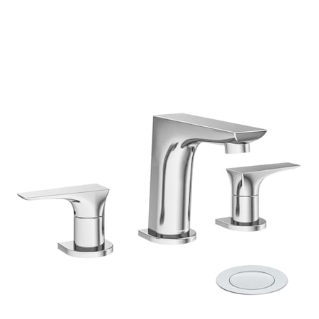 Symmons Verity Widespread Two Handle Bathroom Faucet with Push Pop Drain Assembly SLW4912PP