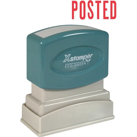 Shachihata Xstamper Pre-Inked Message Stamp, POSTED, 1-5/8" x 1/2", Red 1047