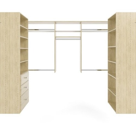 Easy Track 8-foot x 4-foot U-Shape Walk-In Closet Kit, Honey Blonde PH61-MJ