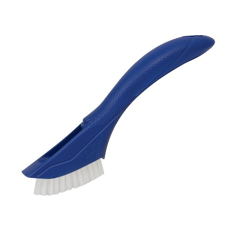 Qep Grout and Tile Brush, 3/4 in L Trim, Nylon Bristle, Blue Handle 20842