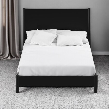 Homeroots Black Solid Wood King Bed Frame 524817