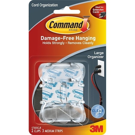 Command Cord Organizer, Plastic, Transparent 17303CLR