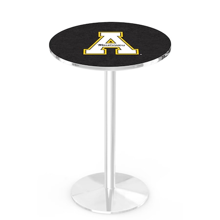 Holland Bar Stool Co 42" Chrome Appalachian State Pub Table, 36" dia. Top L214C4236AppStU