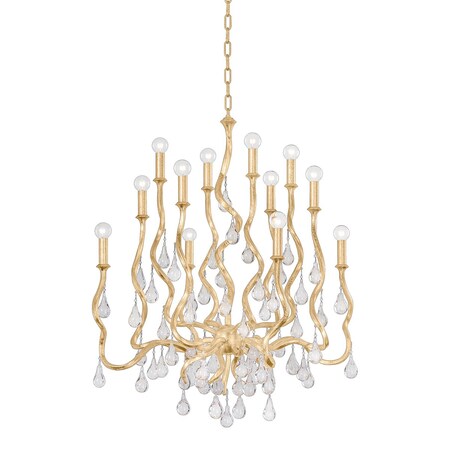 Corbett Lighting Aveline 12 Light Chandelier 33.25 In. Gold Leaf 414-34-GL
