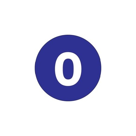 Bubblefast 4'' Circle - ''0'' Dark Blue Number Labels BFDL1357