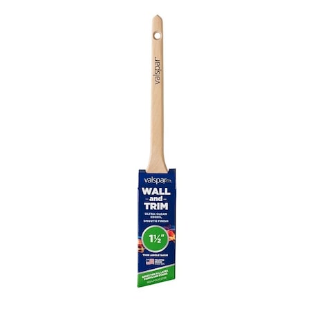 Valspar Wall and Trim Sash Brush, 1-1/2 in W, Angle Brush, Polyester Bristle 881442150