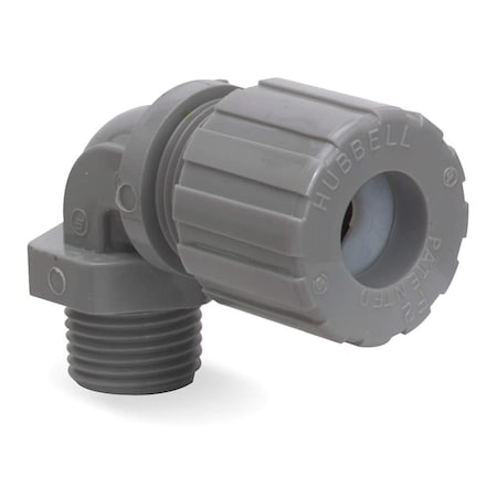 Hubbell Wiring Kellems Wire Management, Cord Connectors, 90 Degree Male .25-.38 in, 1/2 in, Nylon NHC1022CR