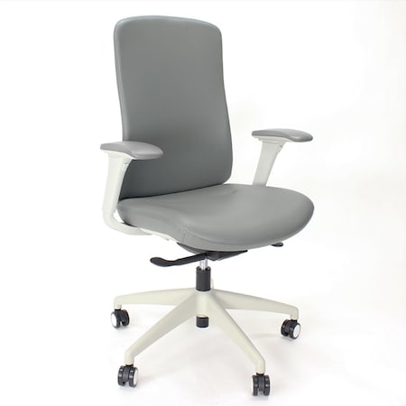 We'Re It LiDO Series High Back Upholstered Office Chair, Eco Leather, Grey OFD6800P-GRY
