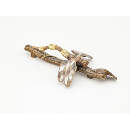 Schaub 3-22/25in Center to Center Mother of Pearl Nature Dragonfly Twig Cabinet Pull Estate Dover Finish 892-MOP-ED