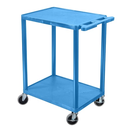 Luxor Utility Cart - Two Shelves Structural Foam Plastic - Blue HE32-BU