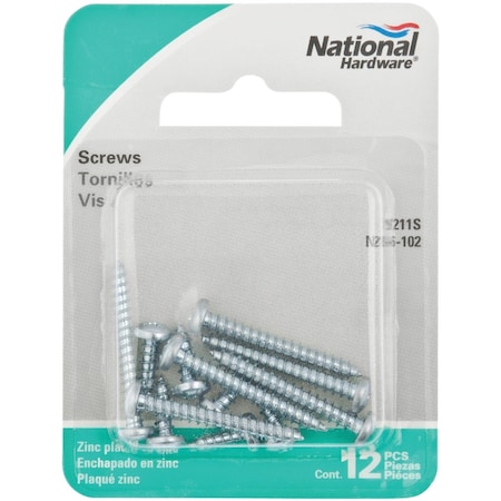 National Hardware Steel Shelf Bracket Screw Zinc, 12PK N206-102